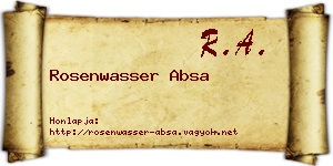 Rosenwasser Absa névjegykártya